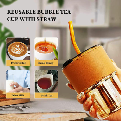 Glass Sipper With Straw
