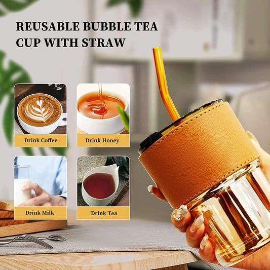 Glass Sipper With Straw