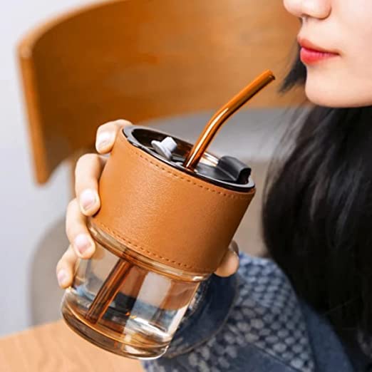 glass sipper with straw