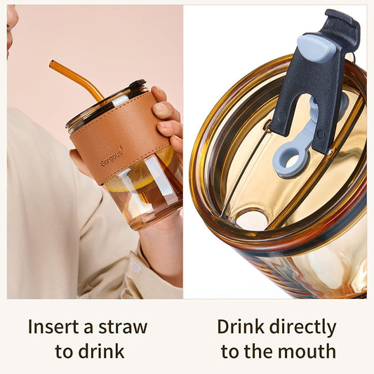 Glass Sipper With Straw