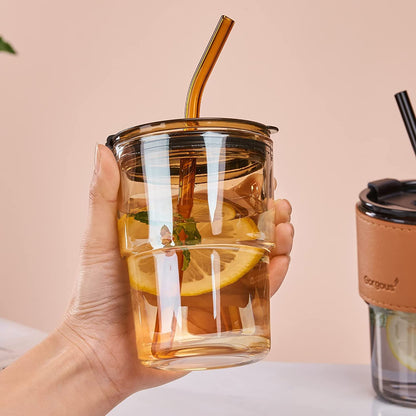 Glass Sipper With Straw