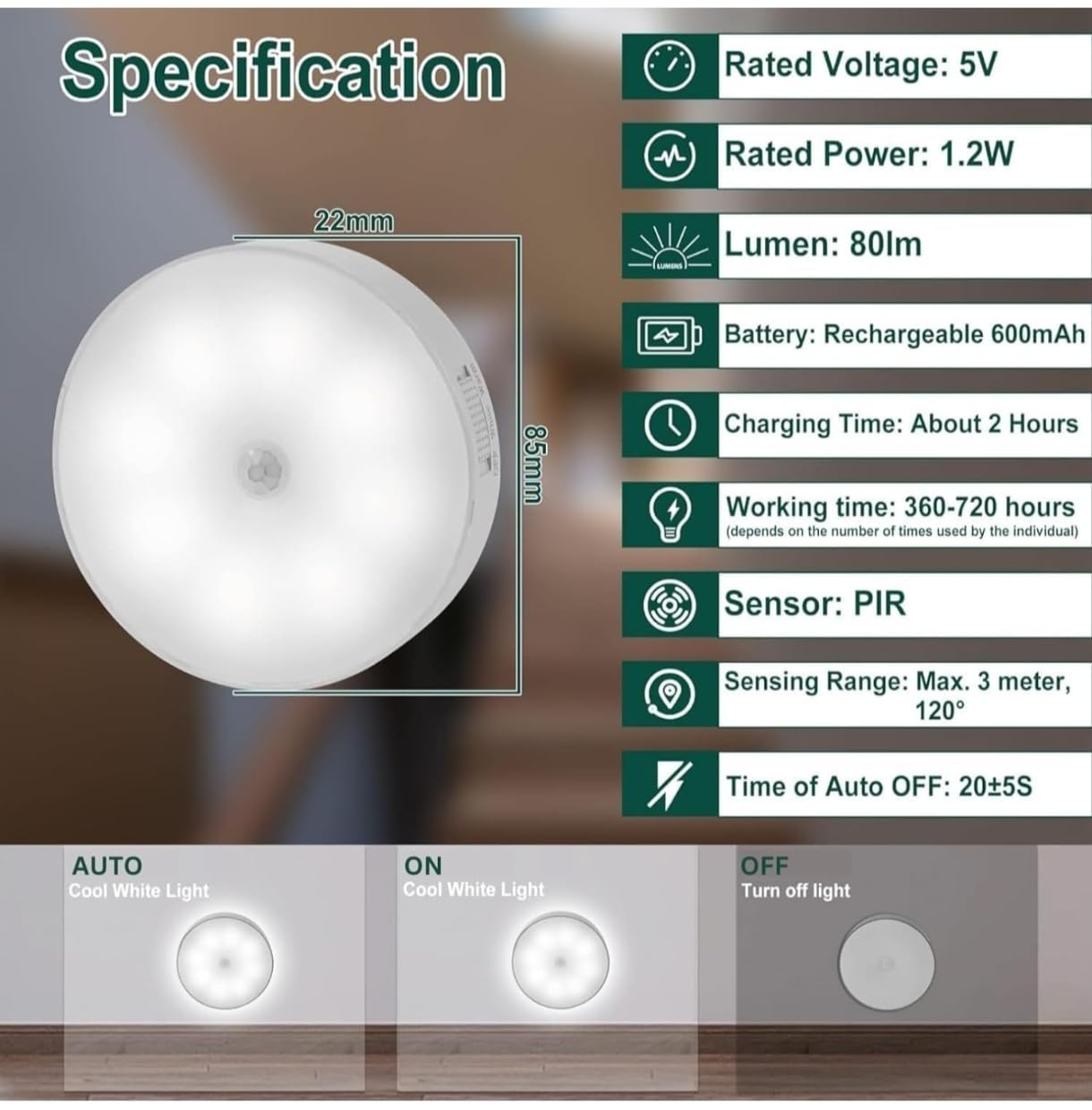 body sensor light