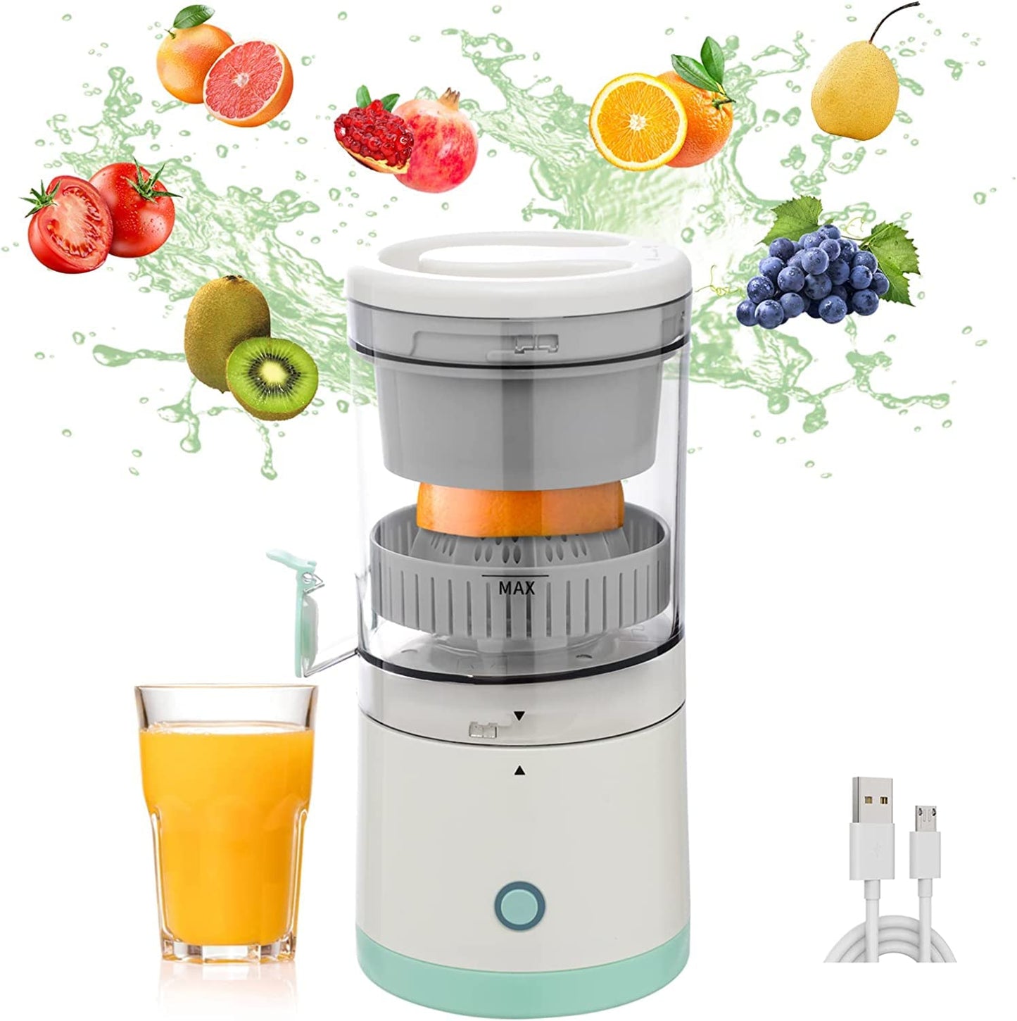 rechargeable citrus juicer with usb-c charging – 45w portable