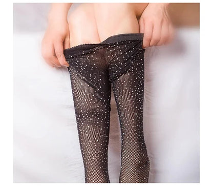 Fishnet Stockings Rhinestone Glitter High Waist Sparkly Tights For Women And Girls Stocking Fishnets