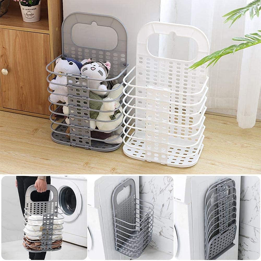 wall mounted hanging laundry basket toiletry organization