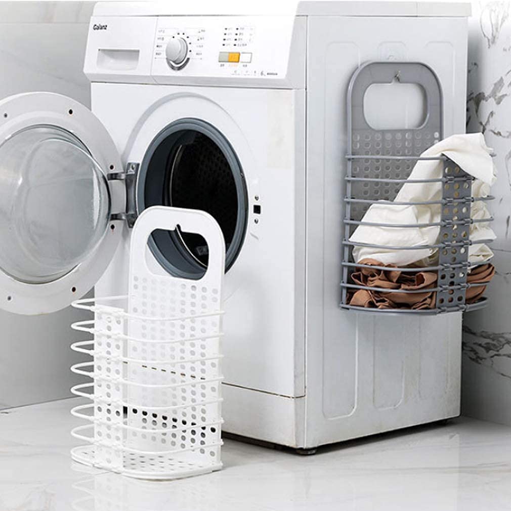 wall mounted hanging laundry basket toiletry organization