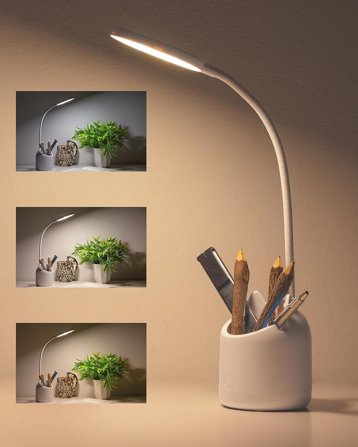 led study lamp with pen stand