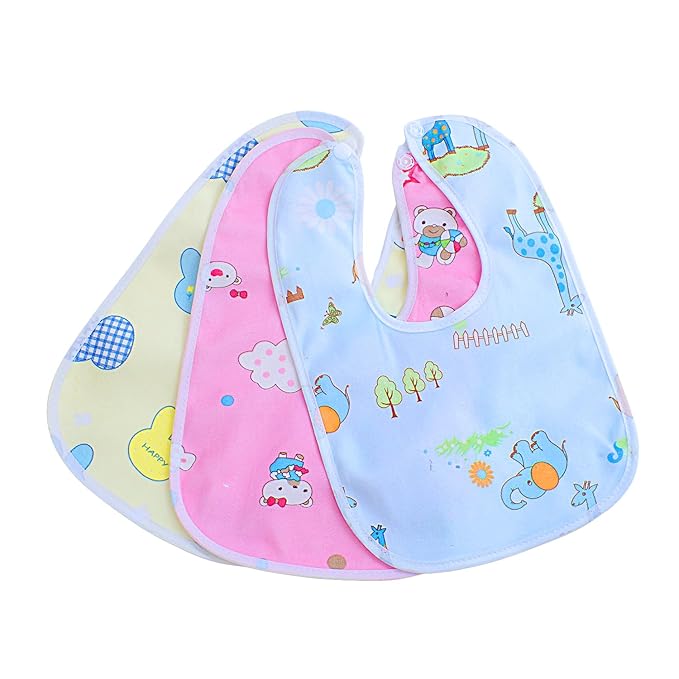 waterproof soft cotton baby bib (pack of 3)