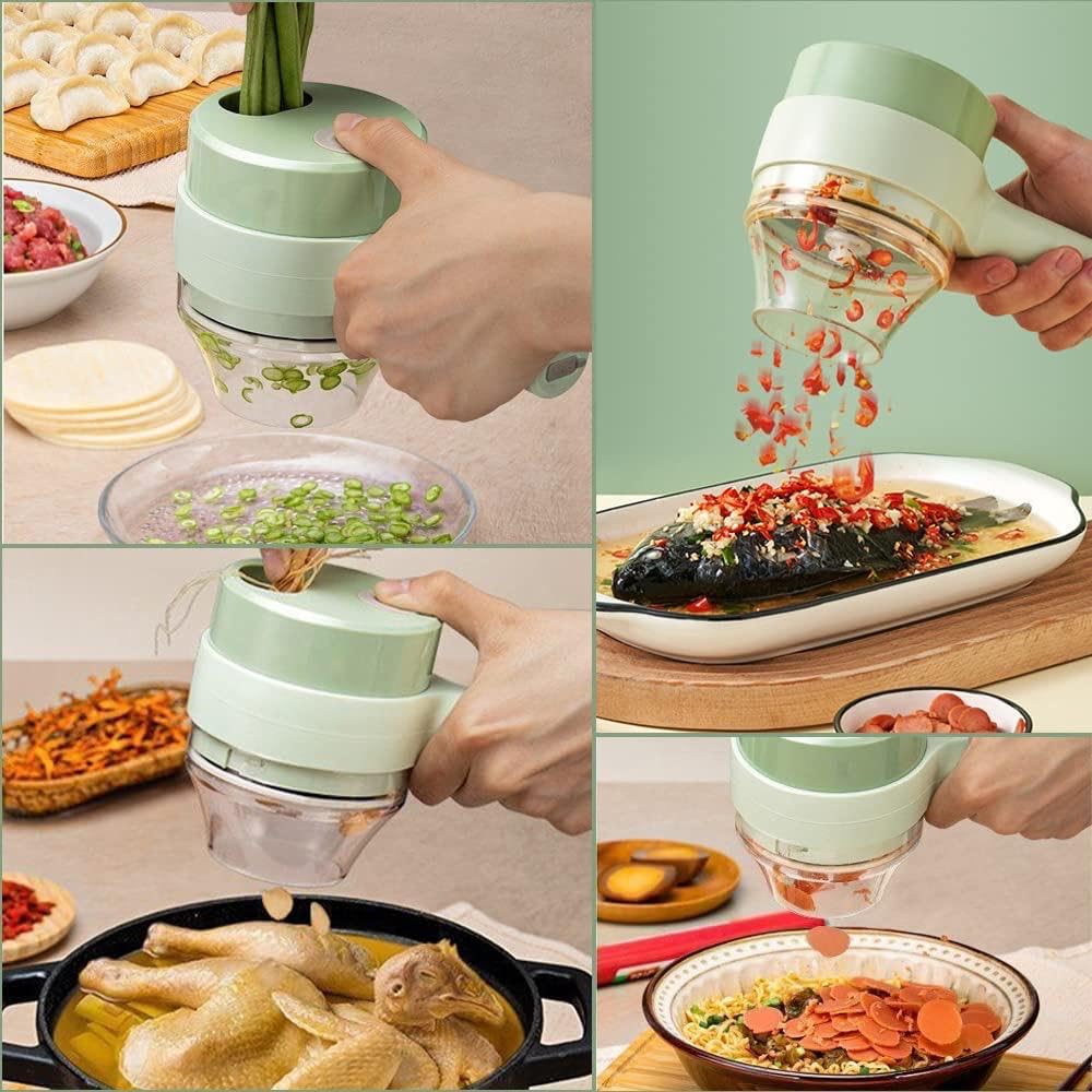 4 in 1 portable electric vegetable cutter set