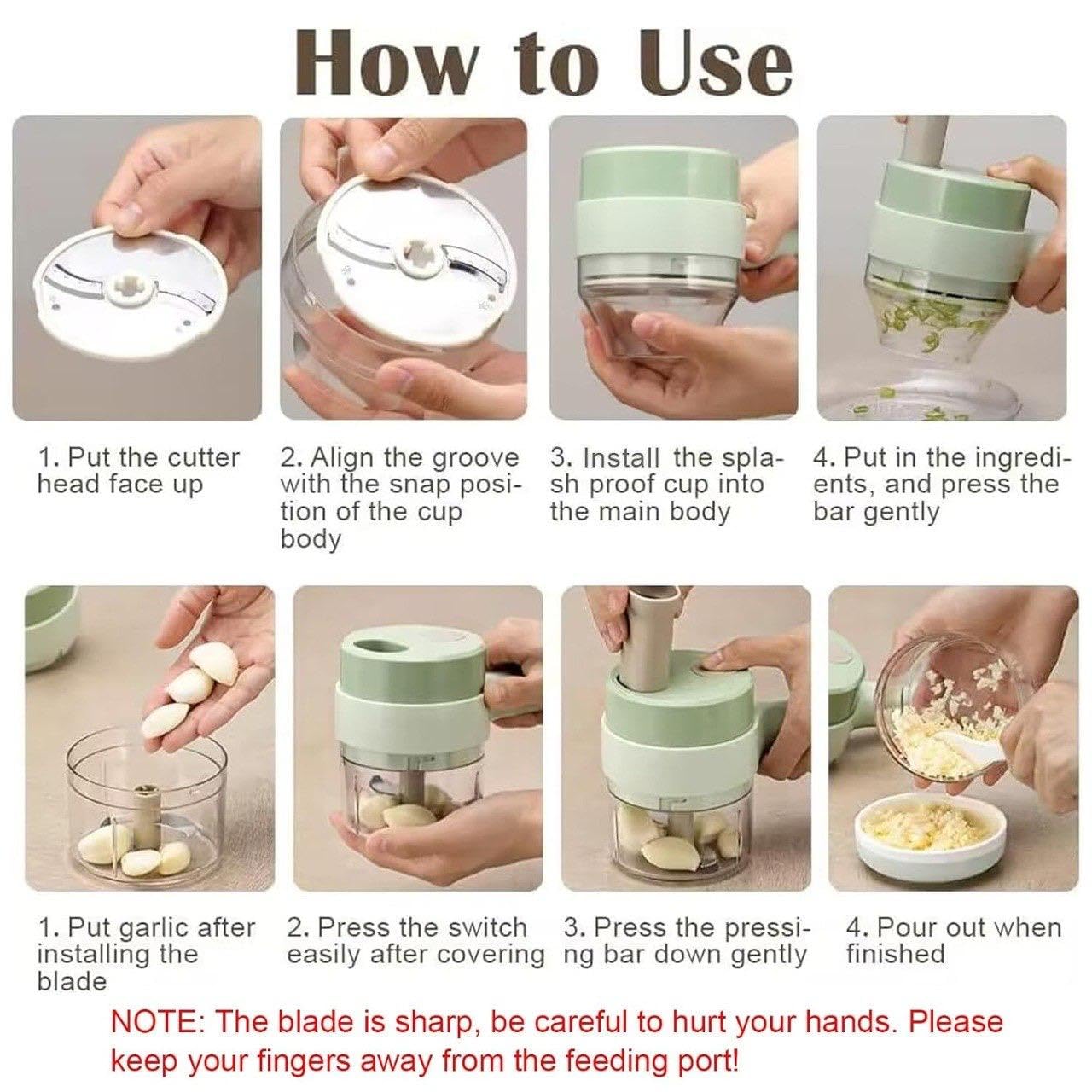 4 in 1 portable electric vegetable cutter set