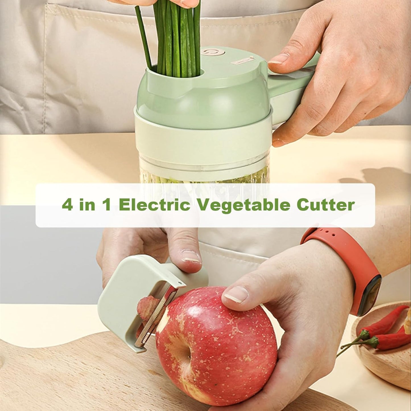 4 in 1 portable electric vegetable cutter set
