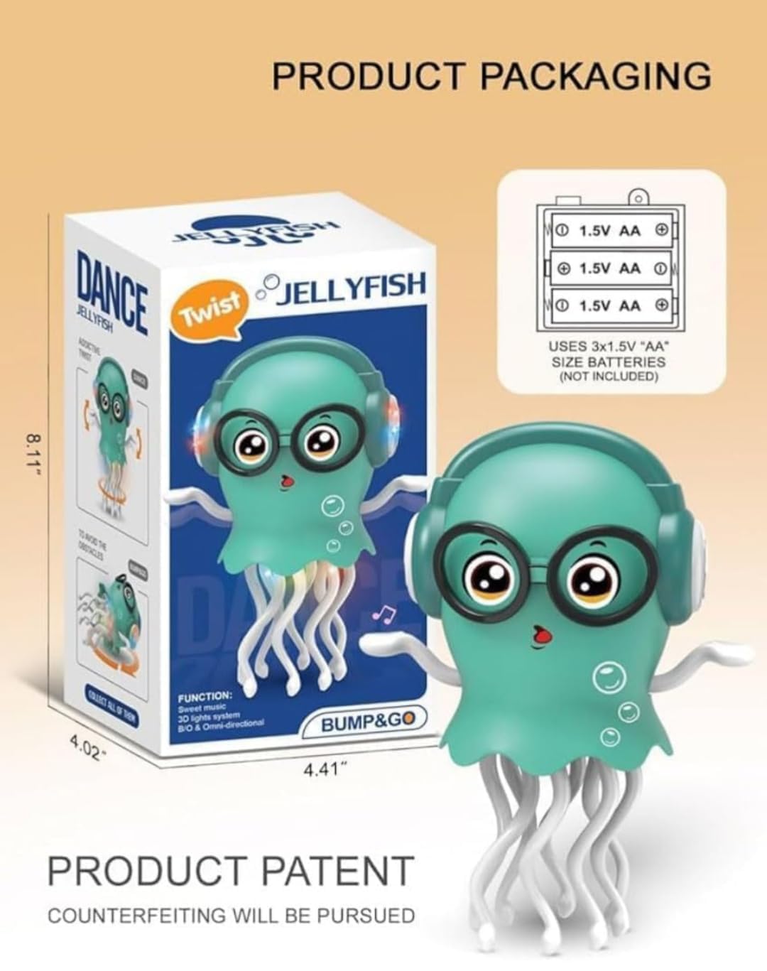 dancing jellyfish toy for kids with music