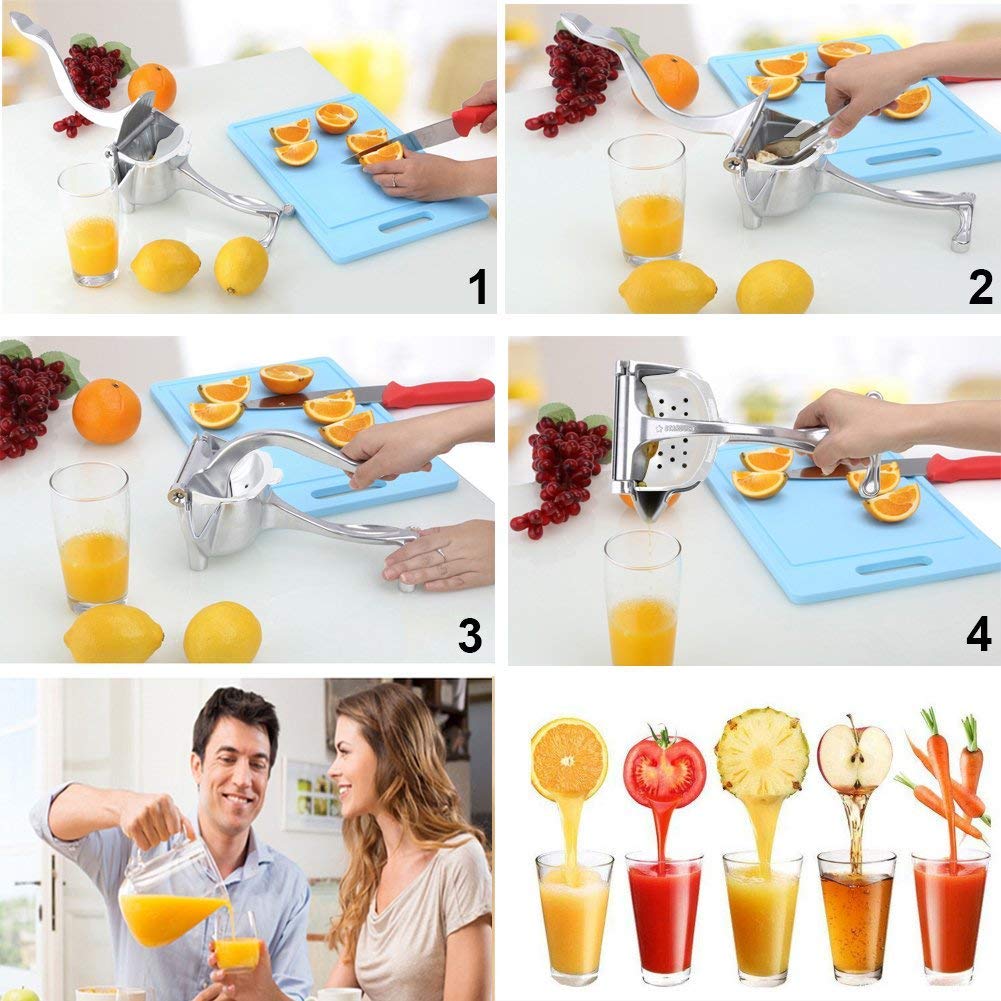 manual fruit juicer press, heavy duty stainless steel citrus squeezer