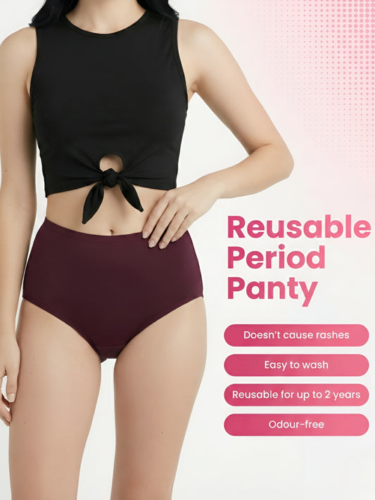 Women's Period Panty | Leakproof Menstrual Underwear (Maroon)