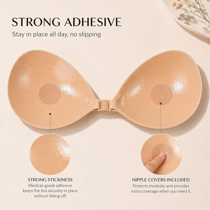 strapless adhesive bra for women